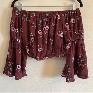 OFF THE SHOULDER MAROON WINE BLOUSE